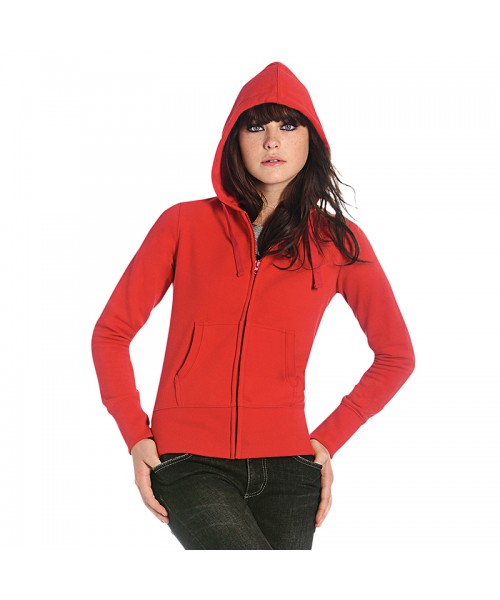 Plain Hooded full zip/women B&C 280 GSM